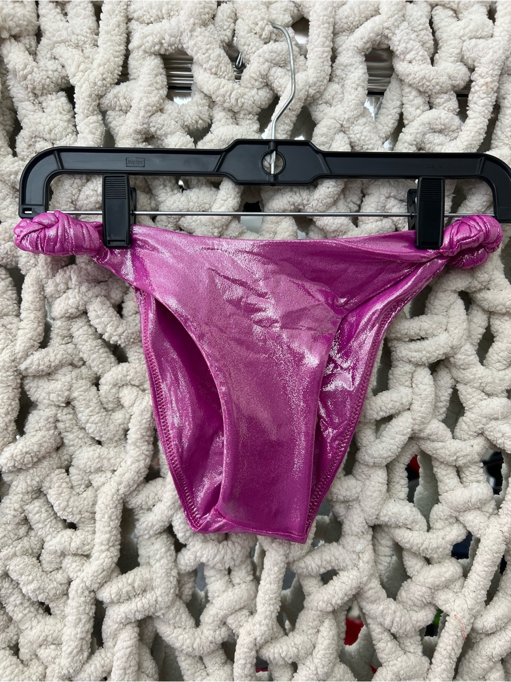 SKIMS LIQUID SHINE SWIM KNOTTED BIKINI BOTTOM NWT - LOLLIPOP
